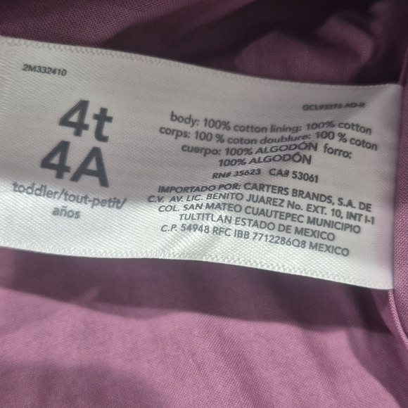 Carter's NEW girls Lavender Swiss Dot Dress - Picture 7 of 7